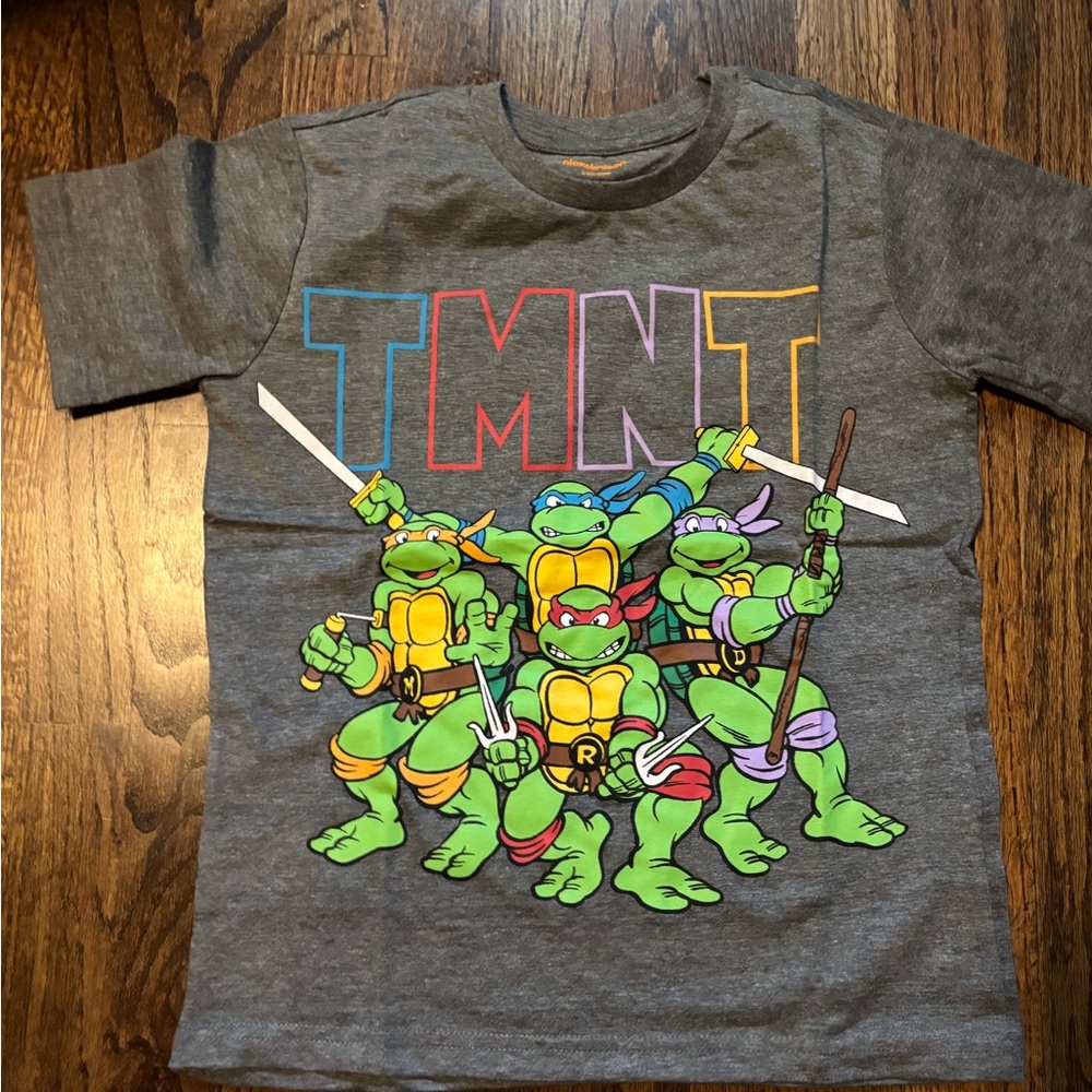 (3 shirts) Kids Gray Ninja Turtles T-shirts